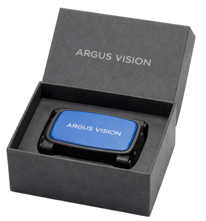 Dispositivo Argus Vision em sua embalagem