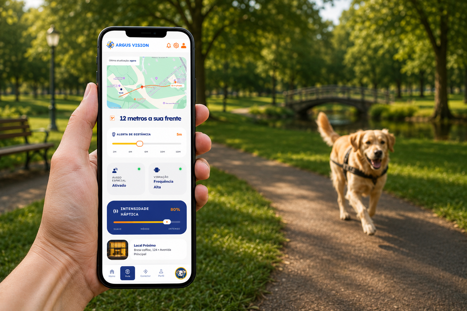 Abrindo o modo navegação do App